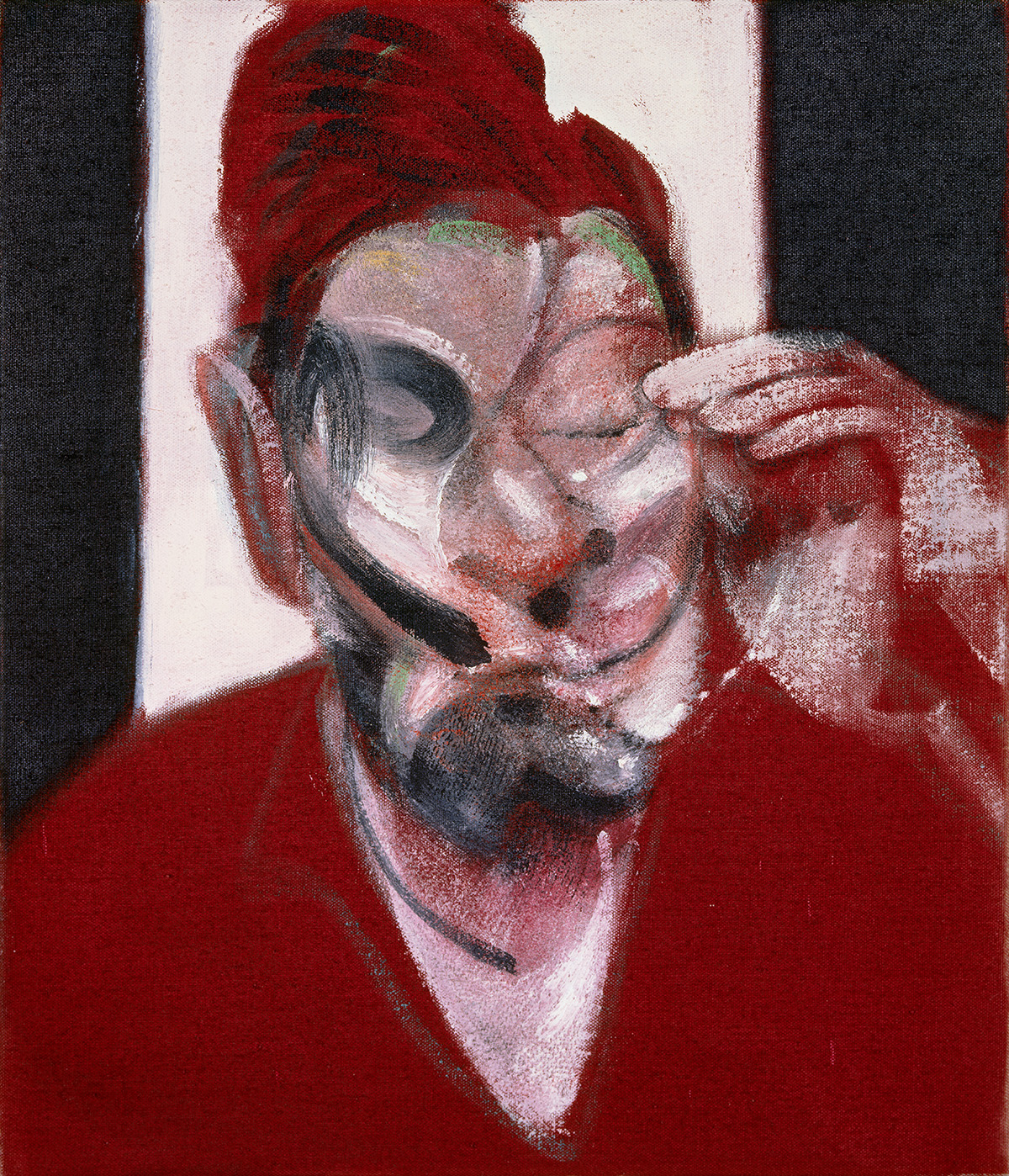 Three Studies for Portrait of Lucian Freud, middle panel